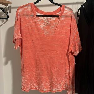 We the Free Free People orange short sleeve shirt
